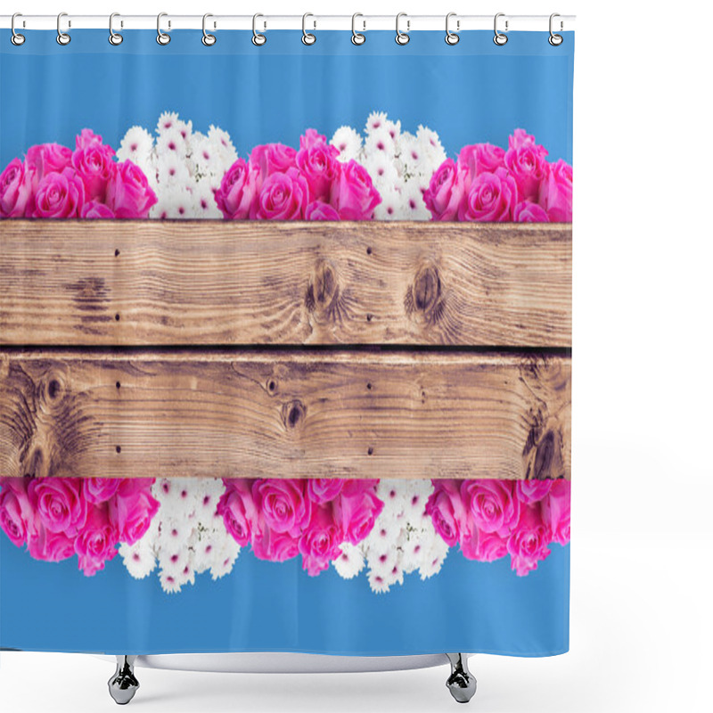 Personality  Composite Image Of Pink Flowers Shower Curtains