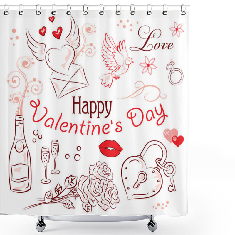 Personality  Valentines Day Set Shower Curtains