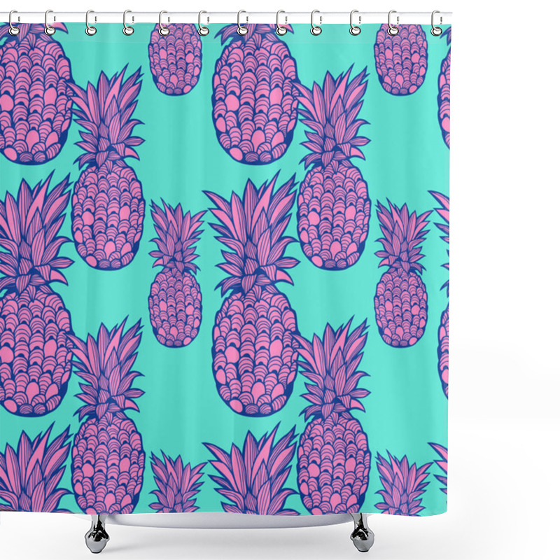 Personality  Pineapple Pattern - Vector Shower Curtains