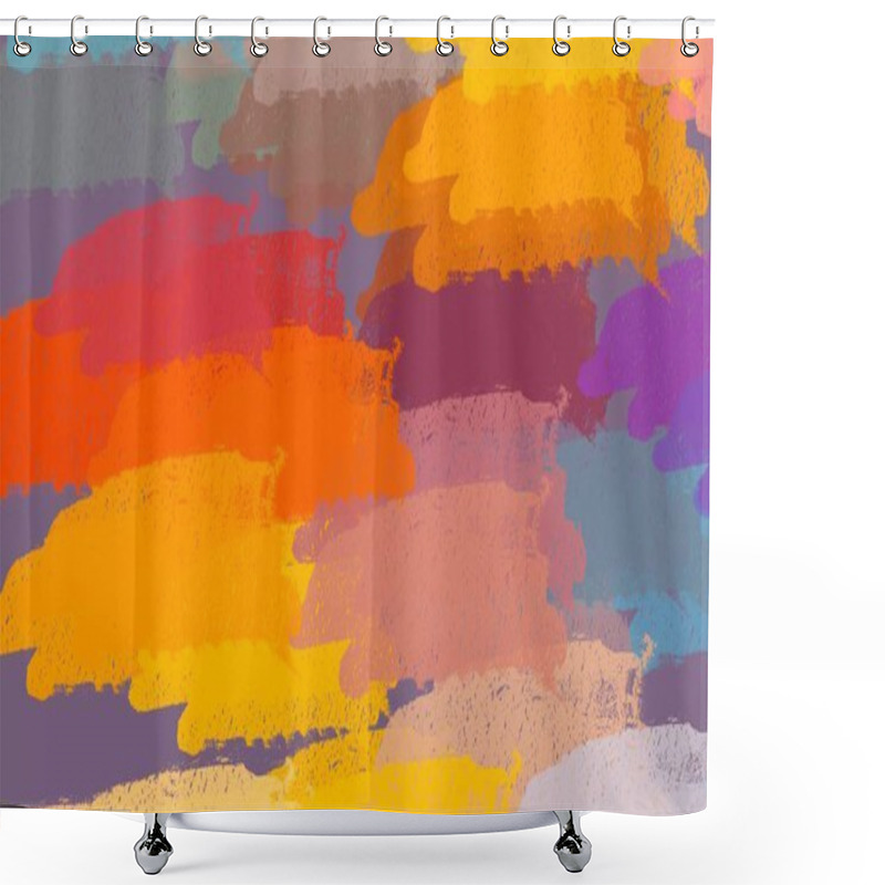 Personality  Abstract Background Art. 2d Illustration. Expressive Oil Painting. Brushstrokes On Canvas. Modern Art. Multi Color Backdrop. Contemporary Art. Expression. Artistic Digital Palette. Shower Curtains