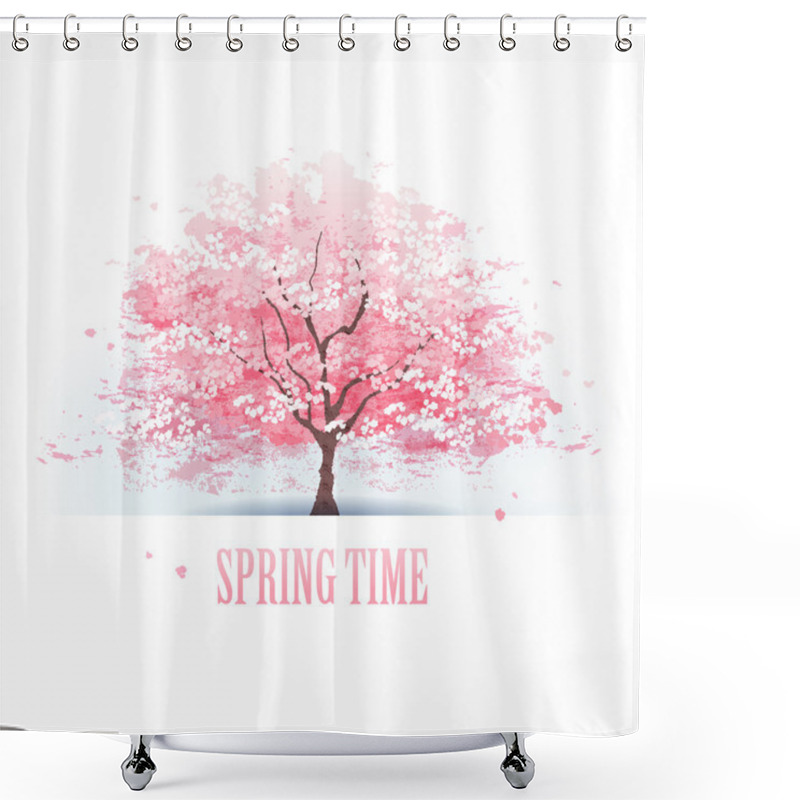 Personality  Beautiful Cherry Blossom Tree Shower Curtains