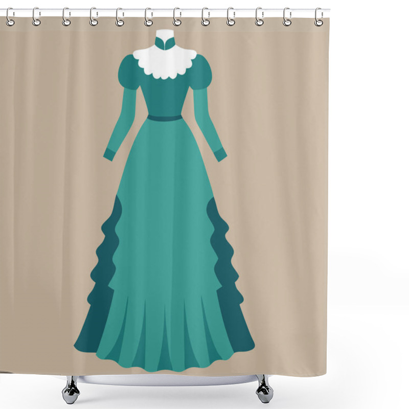 Personality  Refined Full Body Attire Dress Women Fashion Vector Modern Design Shower Curtains