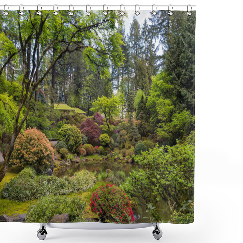 Personality  Upper Pond At Portland Japanese Garden Shower Curtains