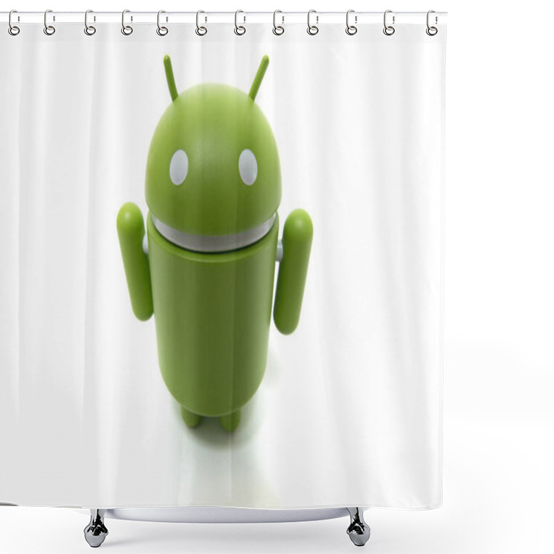 Personality  Green Robot Android Shower Curtains