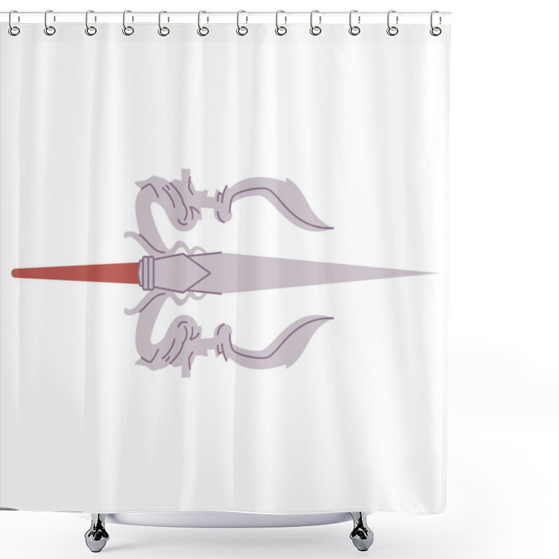 Personality  Pataka Nageshwara Sang Dwija Naga Tirta Amertha Indonesian Traditional Sword Indonesia Culture Heritage Blade Dagger Tradition Weapon Spear Protection Glory Symbol Design Icon Vector Shower Curtains