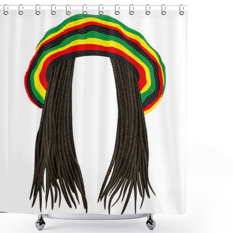 Personality  Jamaican Rasta Hat.Hair Dreadlocks.reggae .funny Avatar Shower Curtains