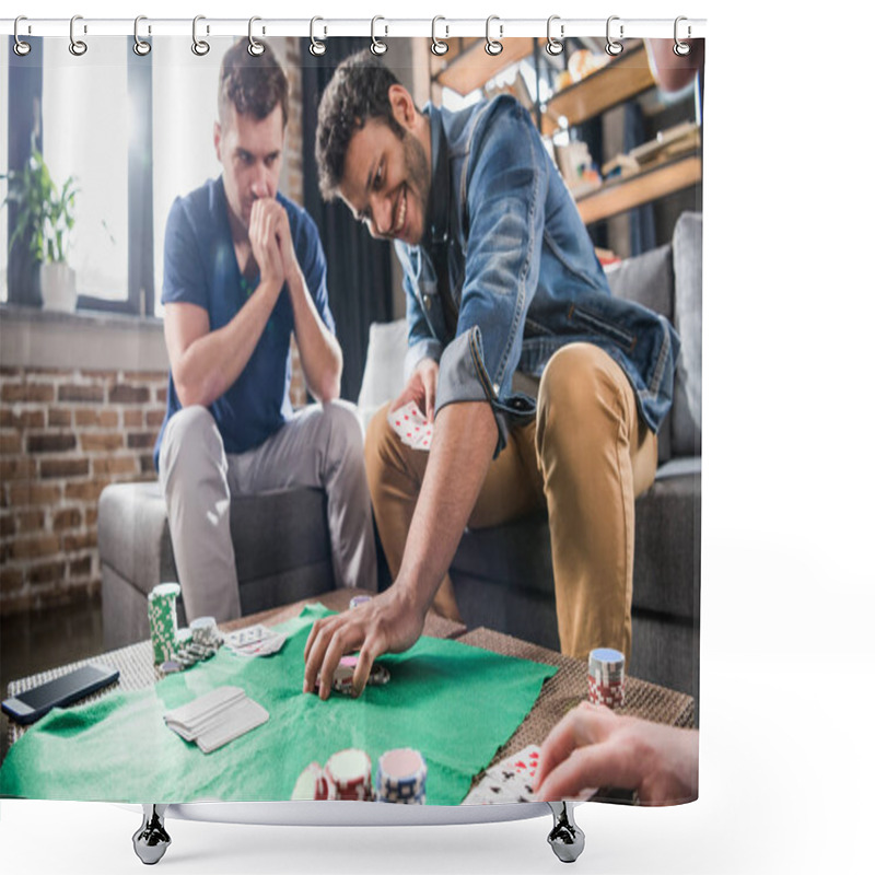 Personality  Men At Gaming Table Shower Curtains