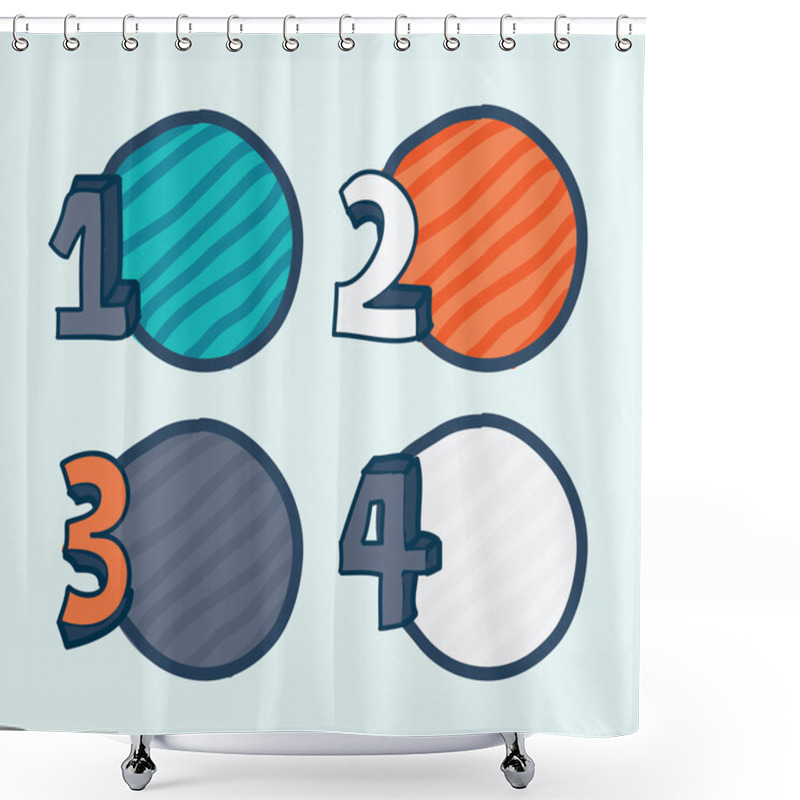 Personality  Numbers Design Shower Curtains