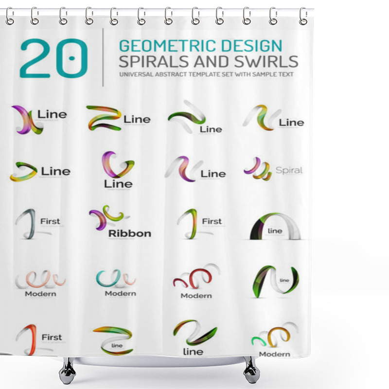 Personality  Logo Collection, Ribbon Waves, Swirls, Spirals Shower Curtains