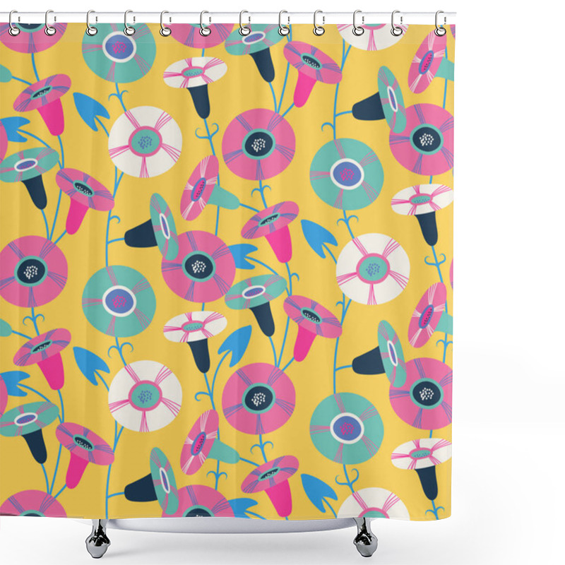 Personality  Seamless Pattern With Beautiful Bindweeds Shower Curtains