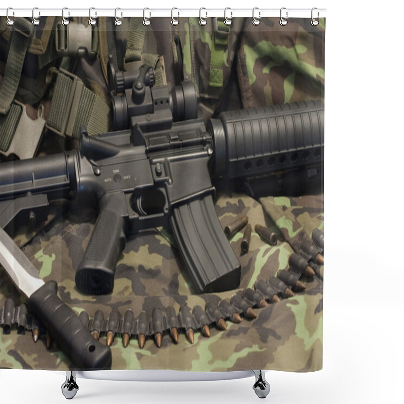 Personality  Modern Weapon M4 Shower Curtains