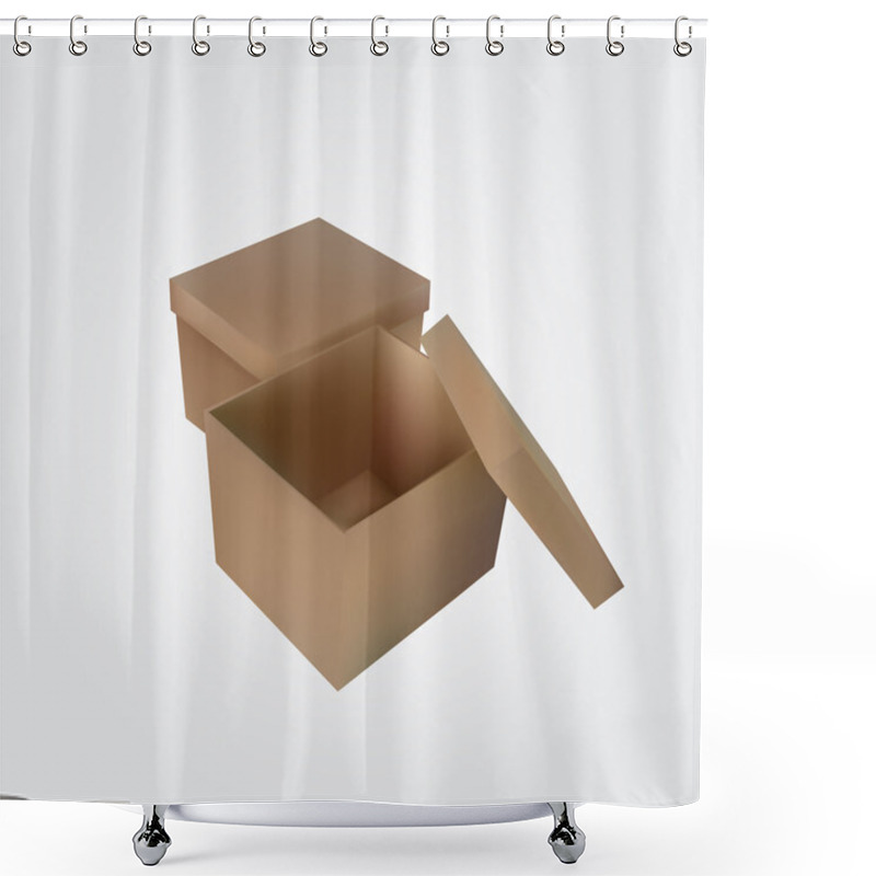 Personality  Vector Open Empty Box Shower Curtains