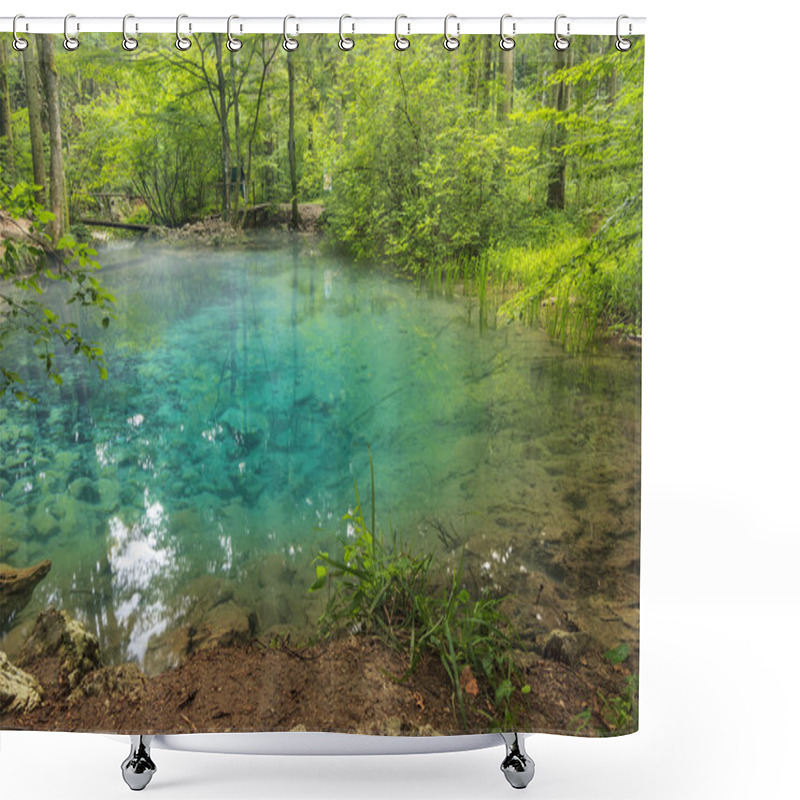 Personality  Majestic Clean Lake In Forest,Ochiul Bei,Beusnita National Park,Romania Shower Curtains