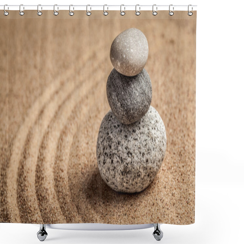 Personality  Japanese Zen Stone Garden Shower Curtains