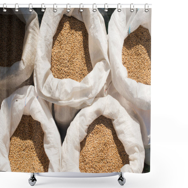 Personality  Bags With Wheat Close-up. Wheat In A Bag. Nylon Bags Shower Curtains