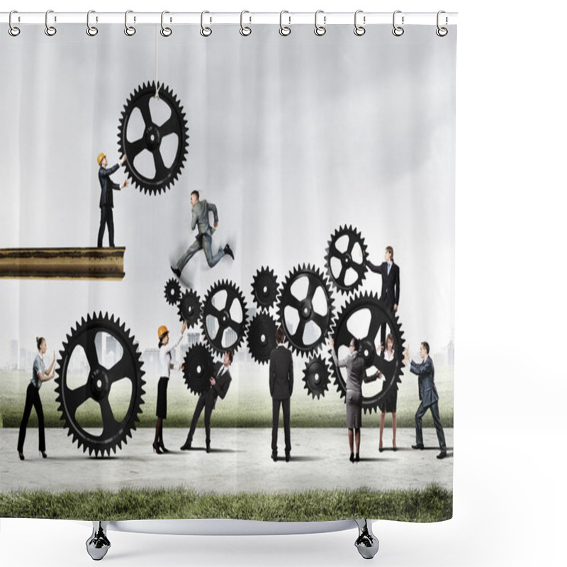 Personality  Teamwork Concept Shower Curtains