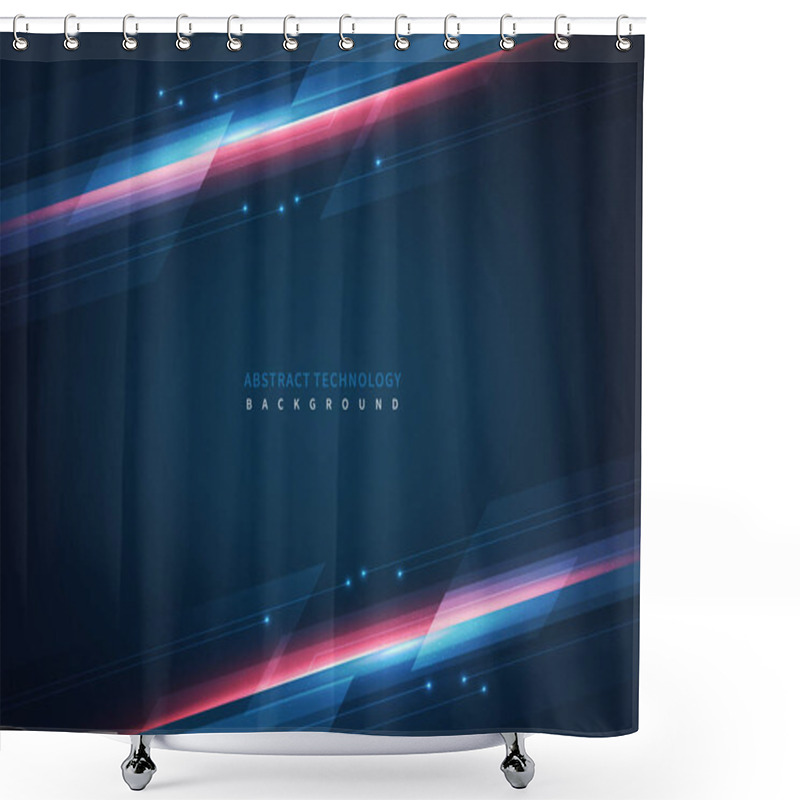 Personality  Abstract Technology Geometric Overlapping Hi Speed Line Movement Design Background With Copy Space For Text. Vector Illustration Shower Curtains