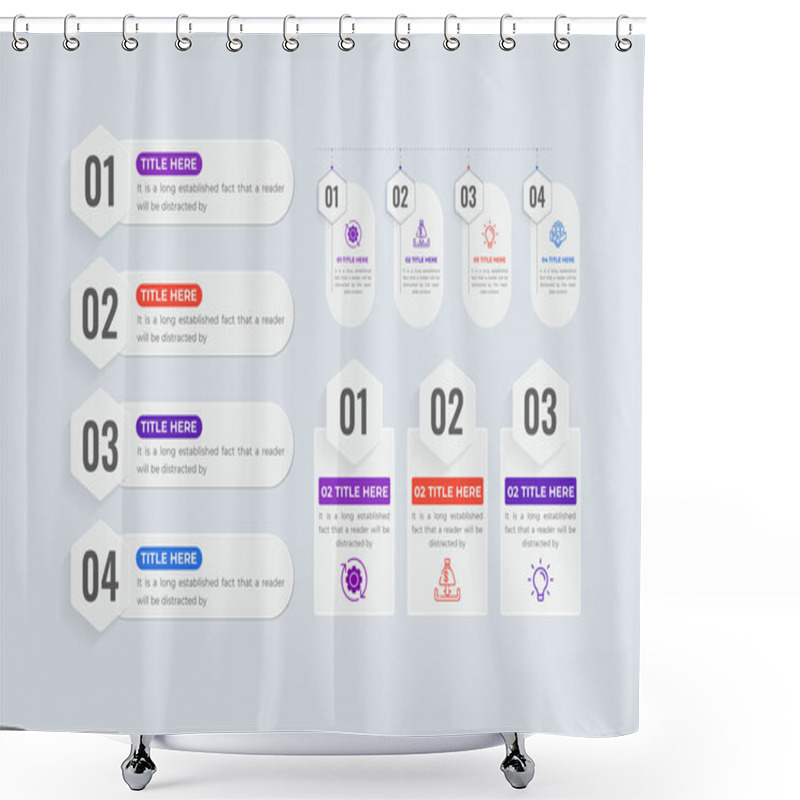 Personality  Work Strategy And Process Steps Data Visualization Template For Office Or Business Presentations. Abstract Business Infographic Timeline Layout And Flowchart Design. Workflow Diagram Layout Vector. Shower Curtains