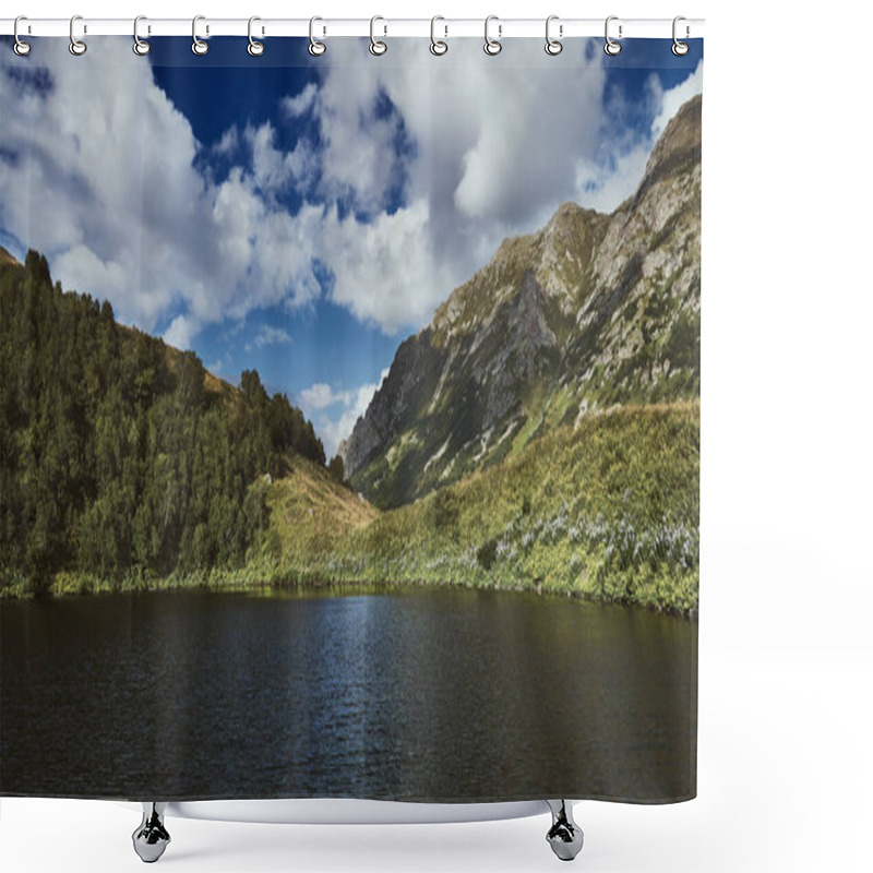 Personality  Small Lake In The Caucasus Mountains, Sochi, Russia Shower Curtains