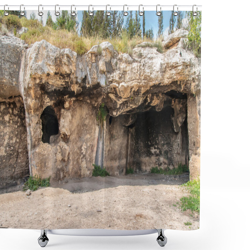 Personality  Caves Located In Lachish Region Of Israel Shower Curtains