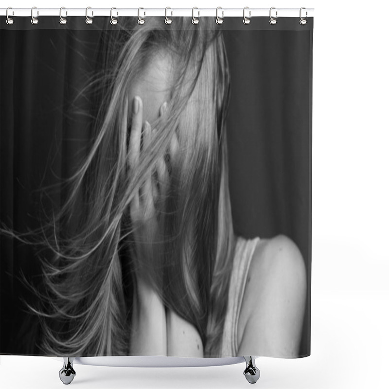 Personality  Dark Psychological Portrait Shower Curtains