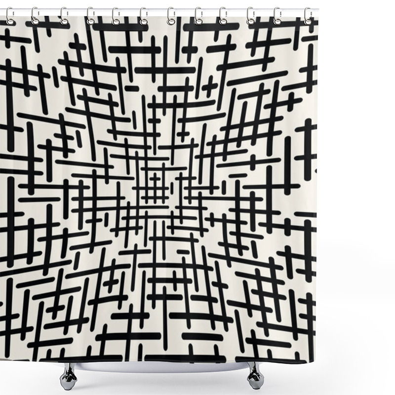 Personality  Geometric Lines Maze Seamless Abstract Pattern Shower Curtains