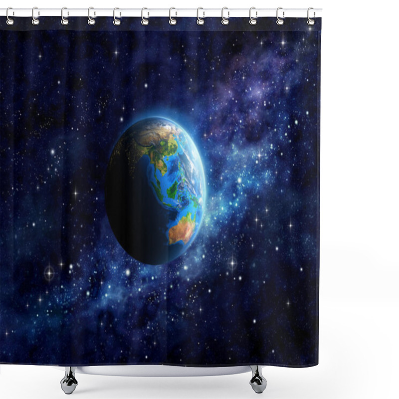 Personality  Planet Earth In Outer Space Shower Curtains