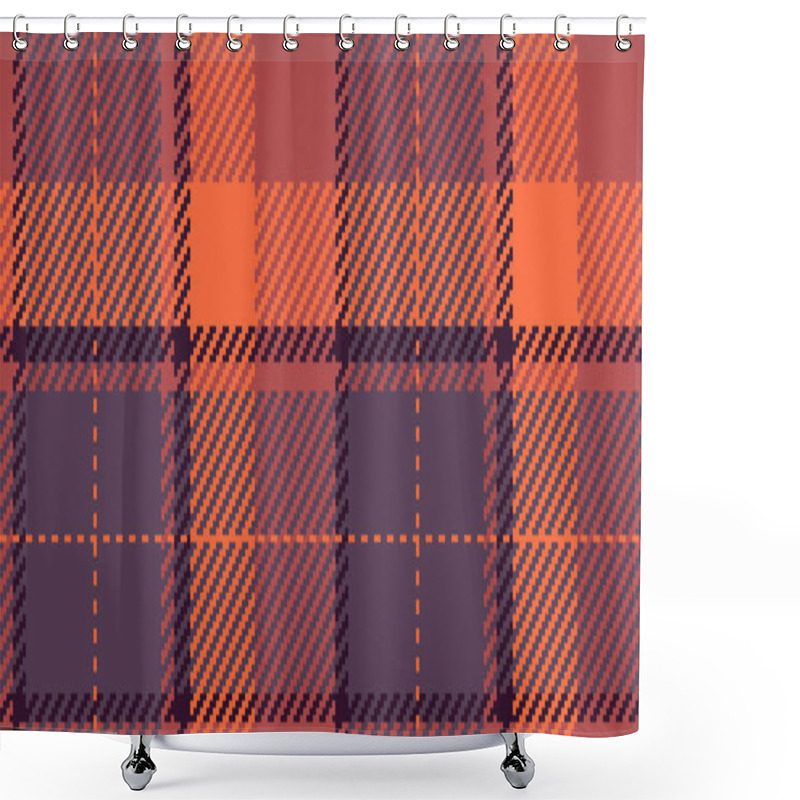 Personality  Colorful Check Texture Seamless, Tough Background Vector Plaid. Masculine Textile Tartan Fabric Pattern In Red And Pastel Colors Palette. Shower Curtains