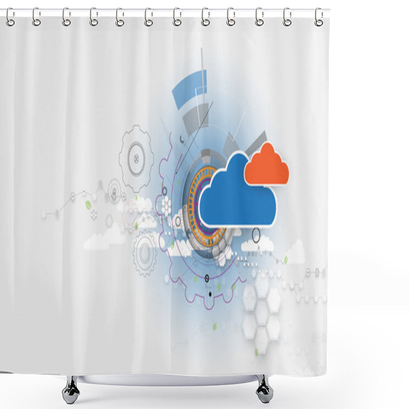 Personality  Integration Technology With Nature, Sky. Best Ideas For Business Shower Curtains