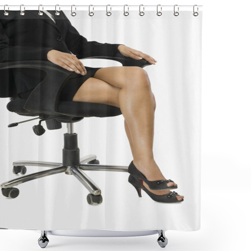 Personality  Businesswoman Sitting On A Chair Shower Curtains