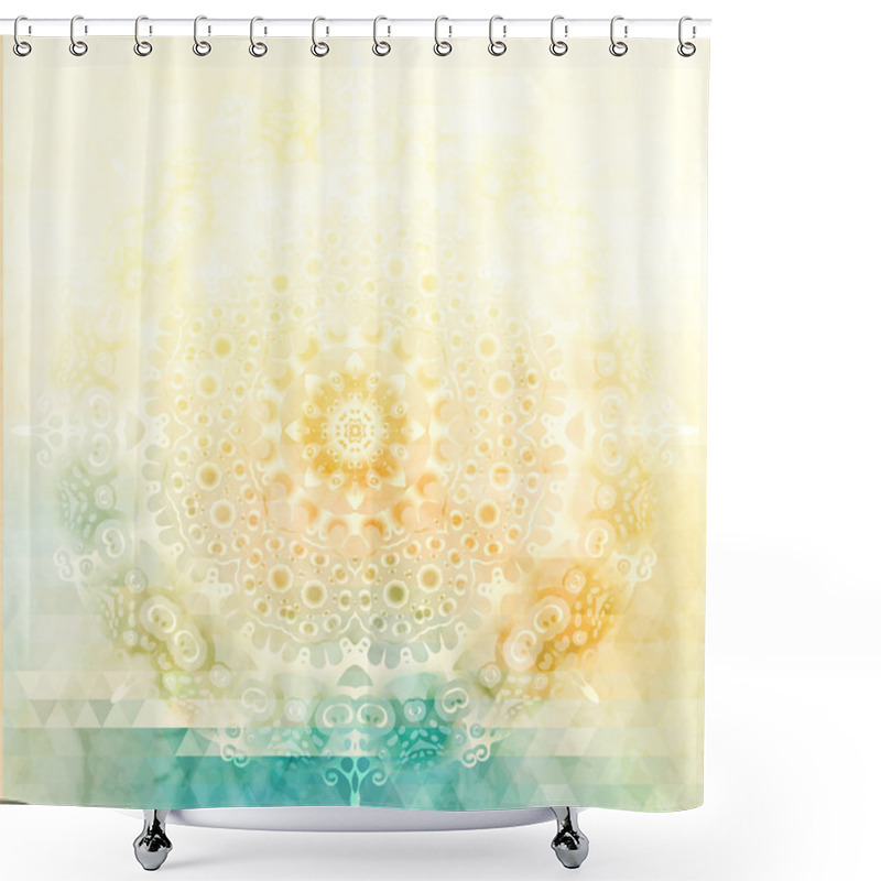 Personality  Flower Circle Design Background Shower Curtains