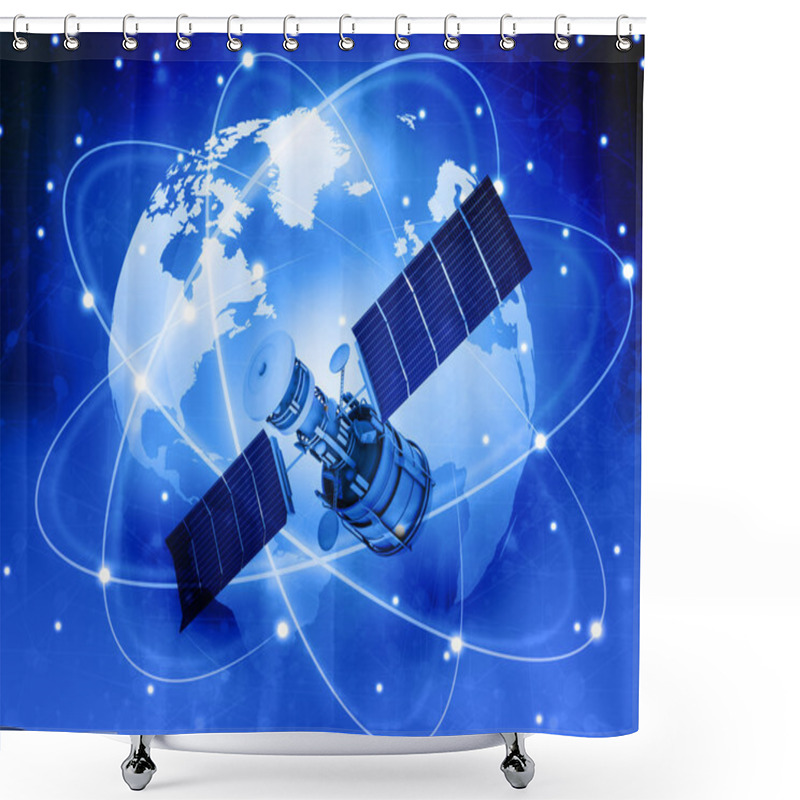 Personality  Satellites Connection And  Earth Shower Curtains