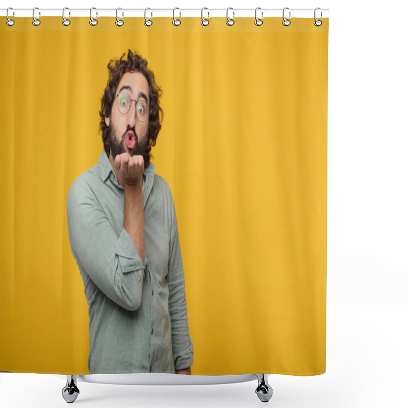 Personality  Young Bearded Businessman Expressing A Concept Shower Curtains