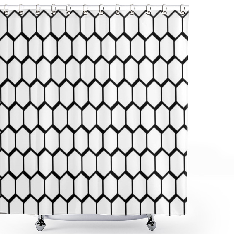 Personality  Hexagon Beehive Honeycomb Pattern Wall Black And White Shower Curtains