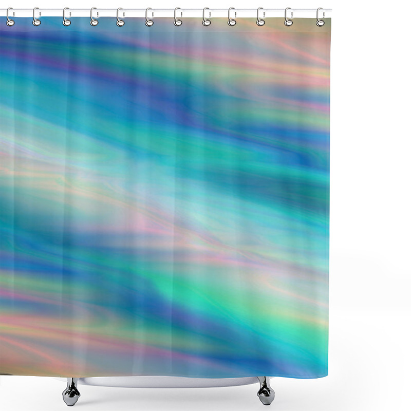 Personality  Delicate Light Blue With Light Green And Pink Patches Of Gradient Background Shower Curtains