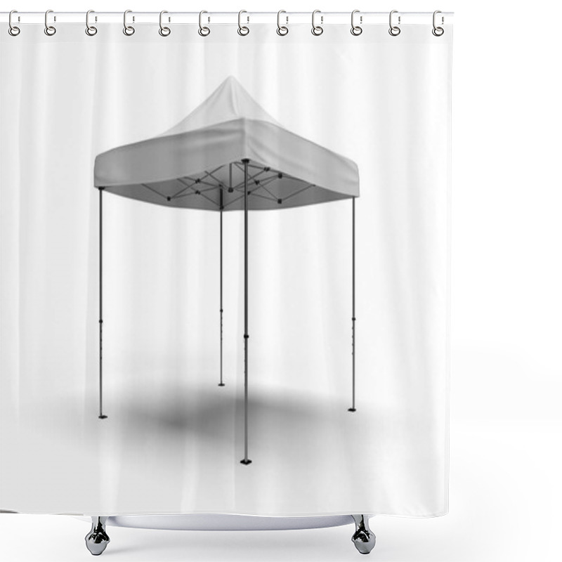 Personality  Front Perspective View Of A Gazebo Tent For Advertising, Isolated On A White Background For Mockups And Illustrations. Exhibition Display 3d Render Scene. Shower Curtains