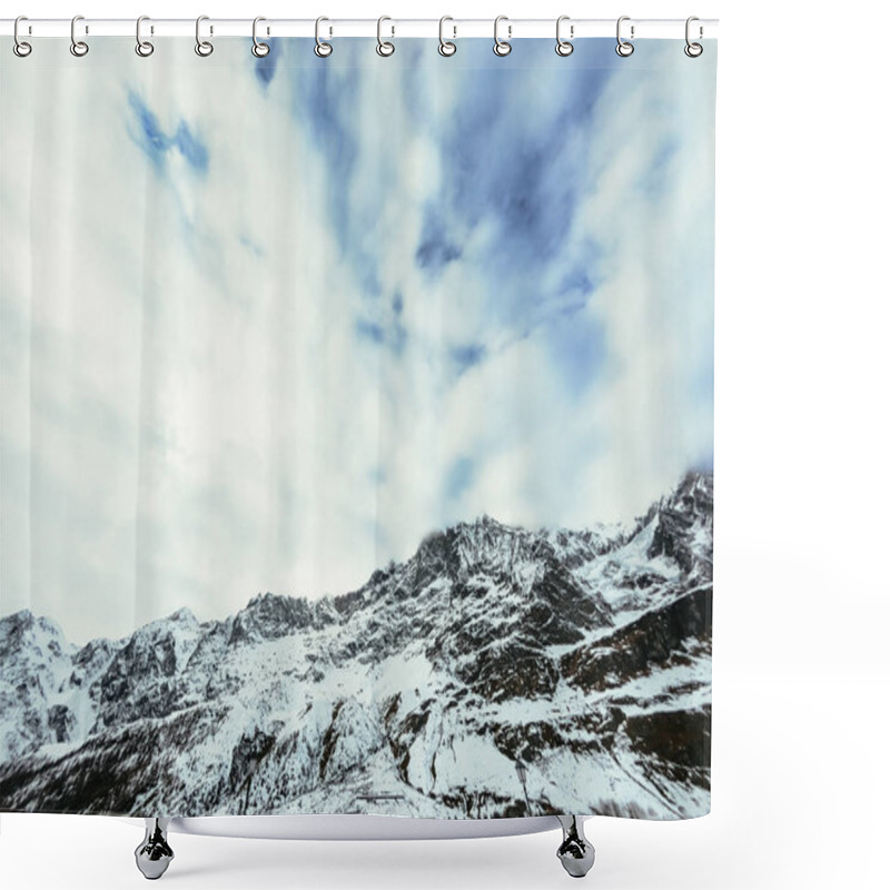 Personality  Beautiful Mountains Landscape Under Cloudy Sky, Austria Shower Curtains