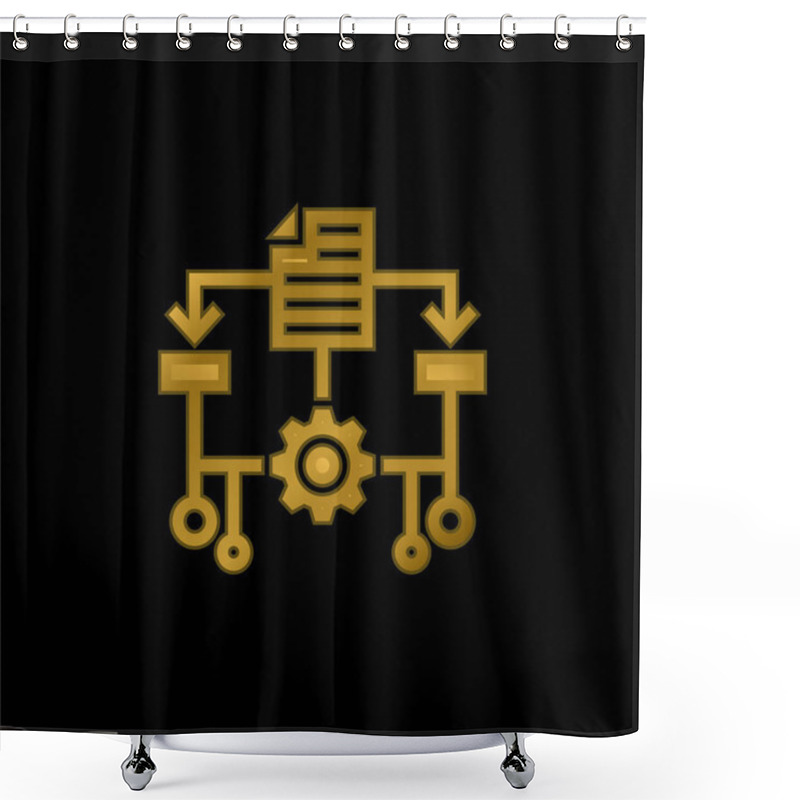 Personality  Algorithm Gold Plated Metalic Icon Or Logo Vector Shower Curtains