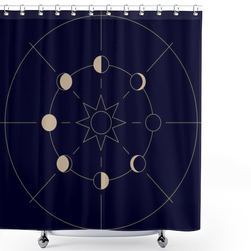 Personality  Tribal Lunar Phase Vector Art. Shower Curtains