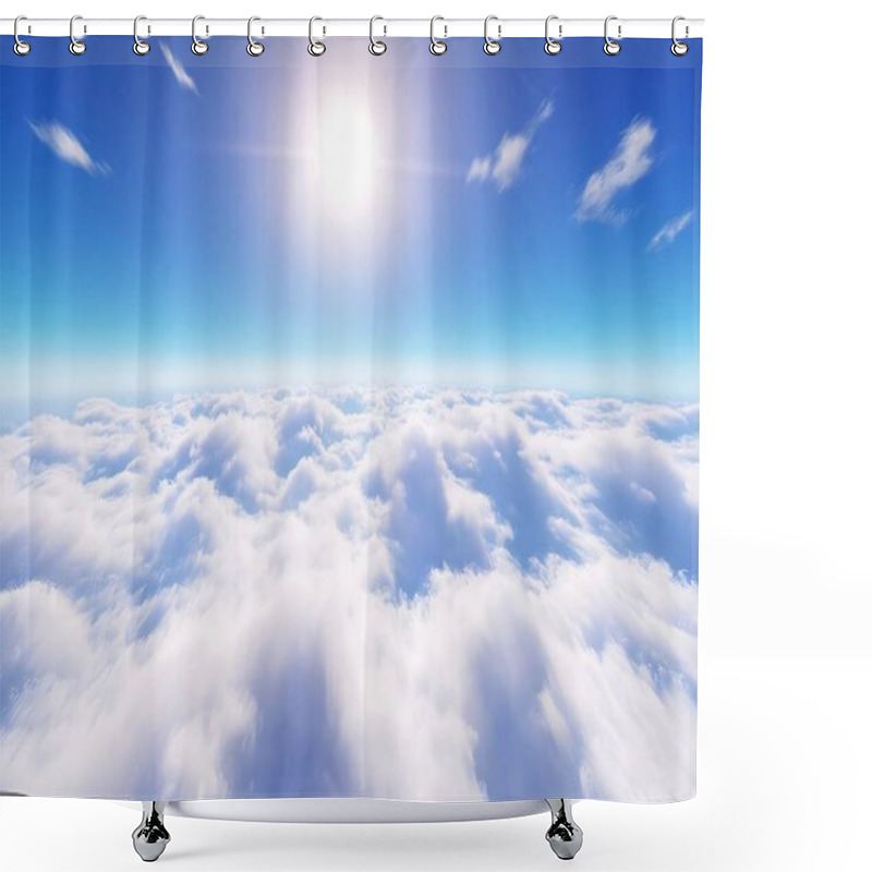 Personality  Sky Background, Clouds On A Sky Blue Bright Background Shower Curtains