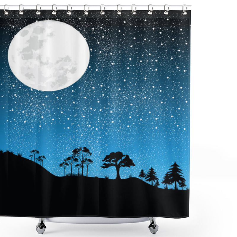 Personality  Night Vector Shower Curtains