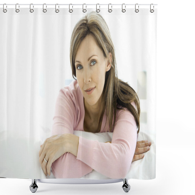 Personality  Middle Aged Woman Relaxing Shower Curtains