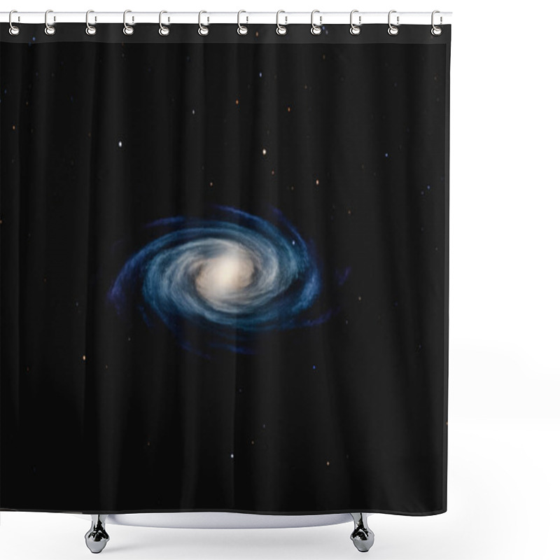 Personality  3D Illustration. Spiral Galaxy In The Outer Space. Sci-fi And Galaxy Concept. Shower Curtains