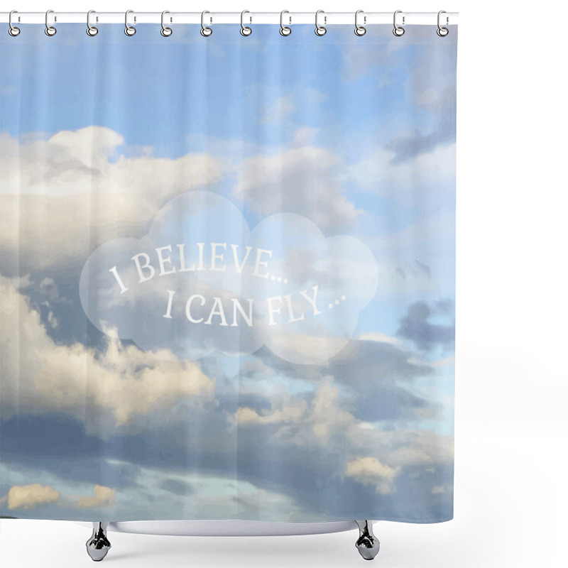 Personality  I Believe I Can Fly Lettering Shower Curtains