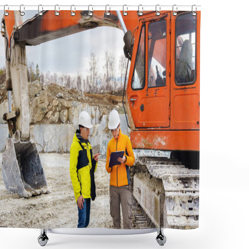 Personality  Signing A Construction Contract Shower Curtains