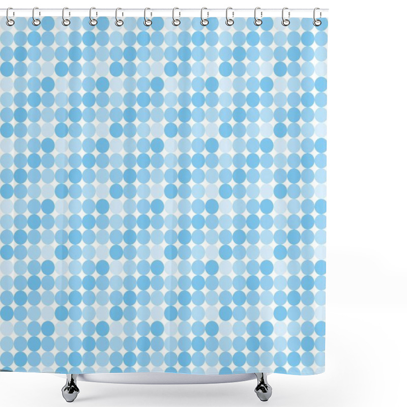 Personality  Seamless Pattern From Blue Circles Shower Curtains