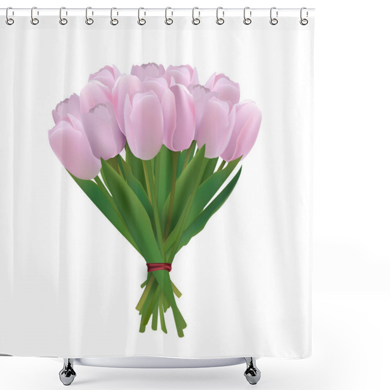 Personality  Vector Bouquet Of Tulips Shower Curtains