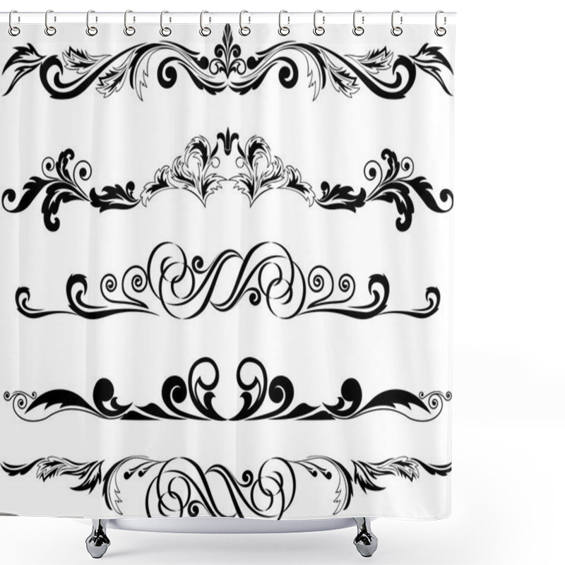 Personality  Set Of Horizontal Ornaments 2 Shower Curtains