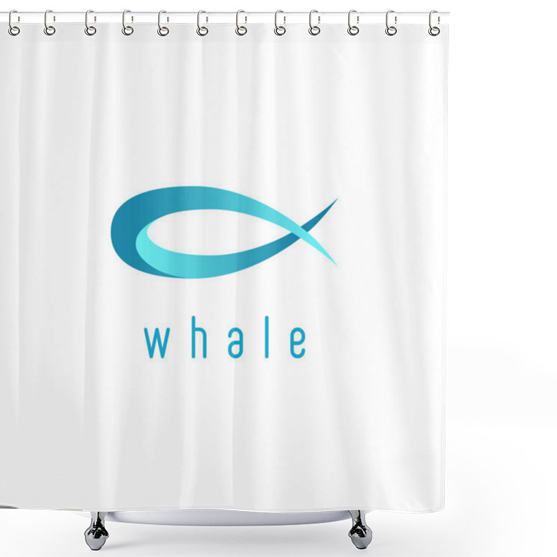 Personality  Whale, Animal Mockup Logo Shower Curtains