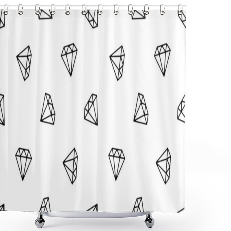 Personality  Diamond Seamless Pattern Gem Vector Jewelry Stripes Scarf Isolated Repeat Background Tile Wallpaper Cartoon Illustration White Design Shower Curtains